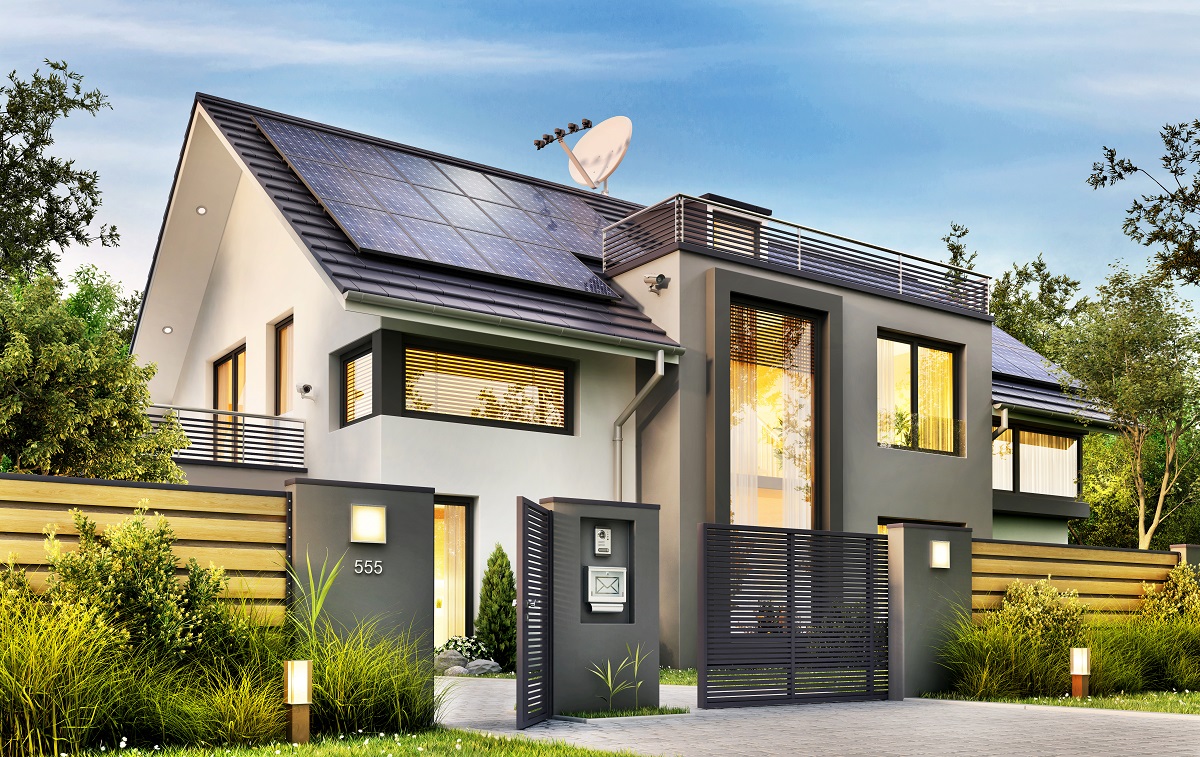 house with solar panels