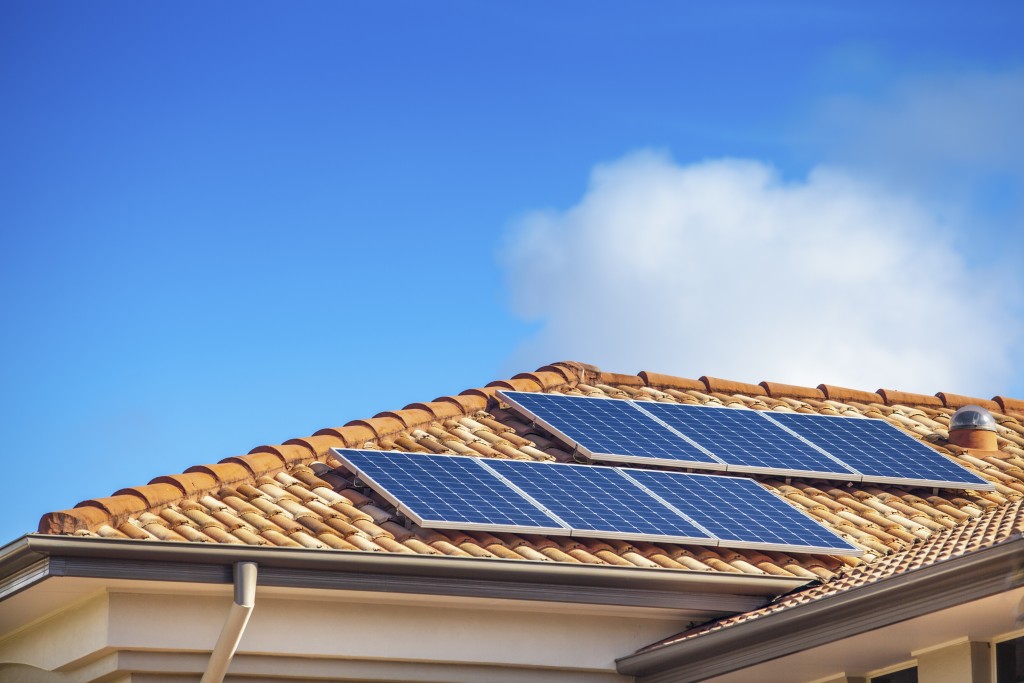 solar panels on the roof