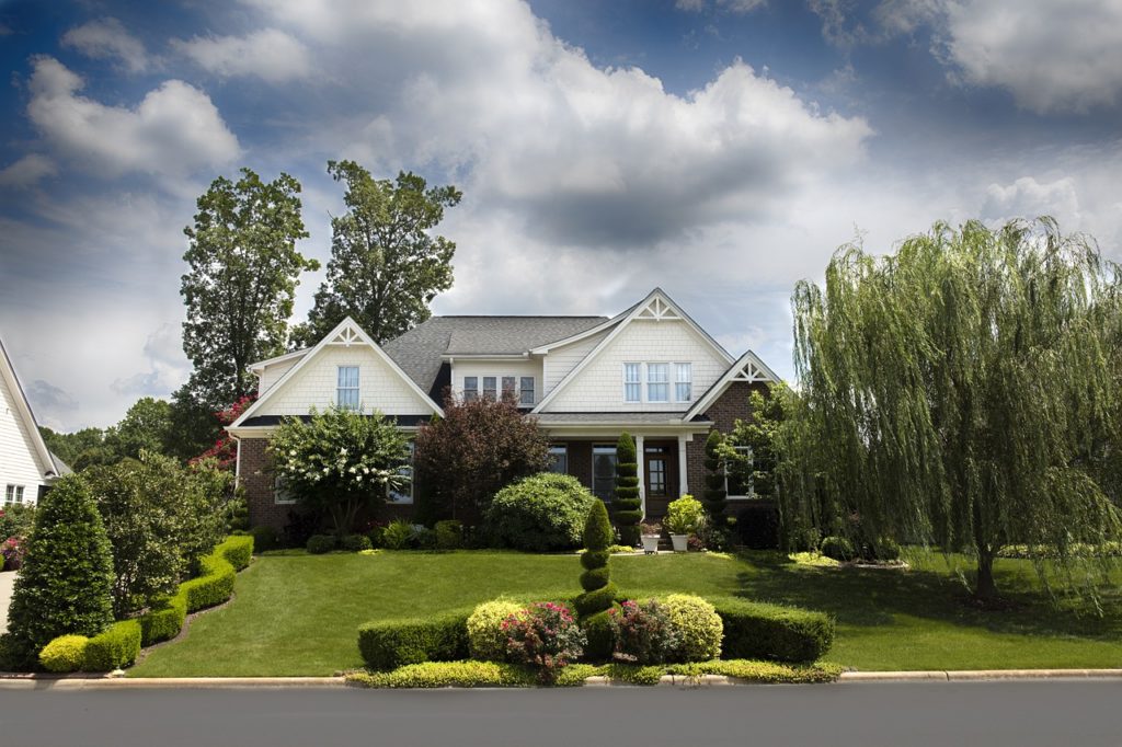 house with beautiful lawn