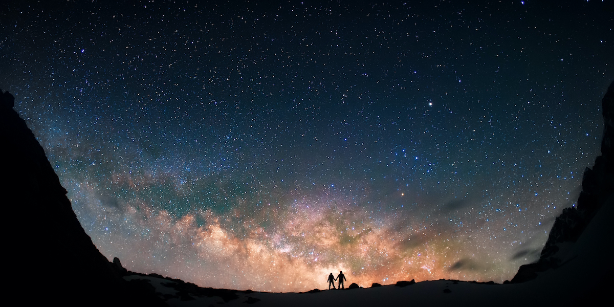 couple stargazing