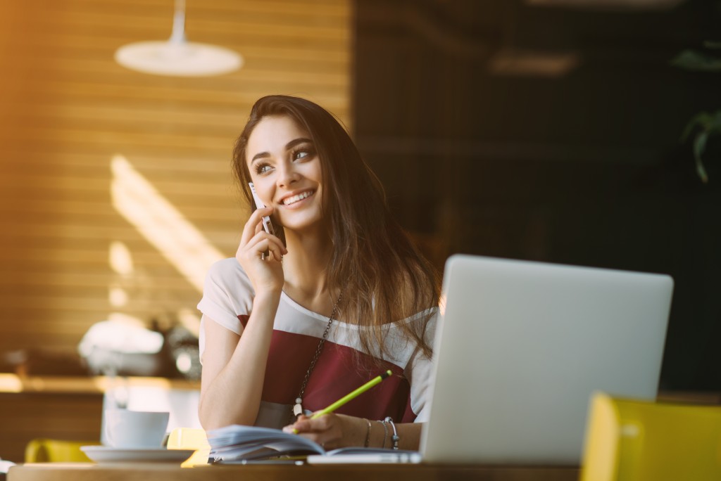 woman smiling