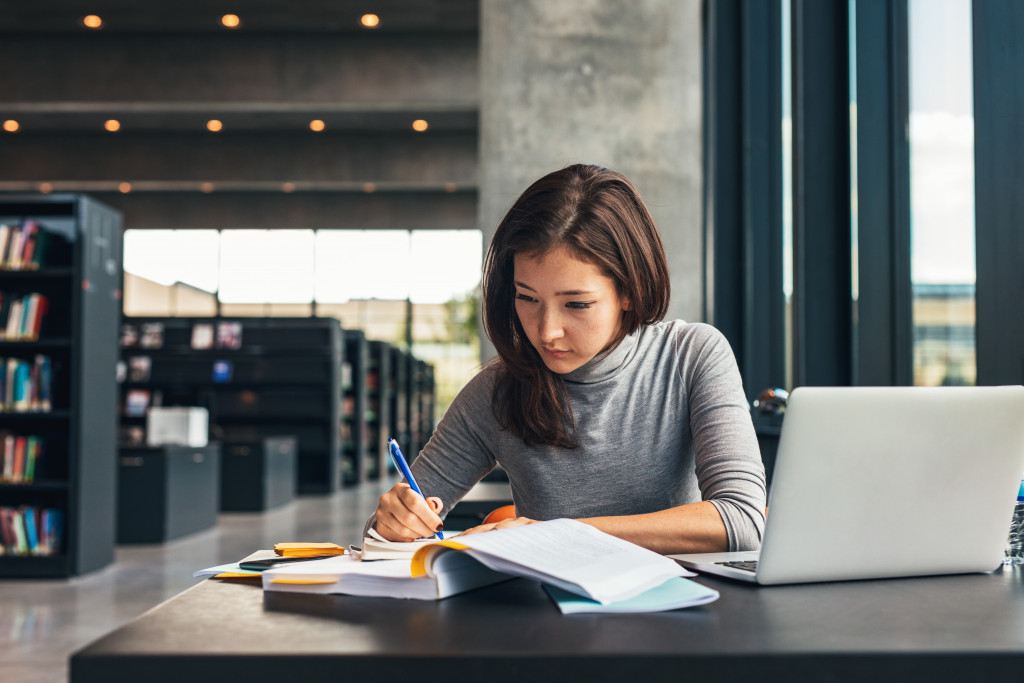 woman working