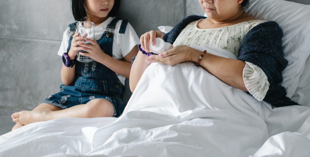 parent and child having tea