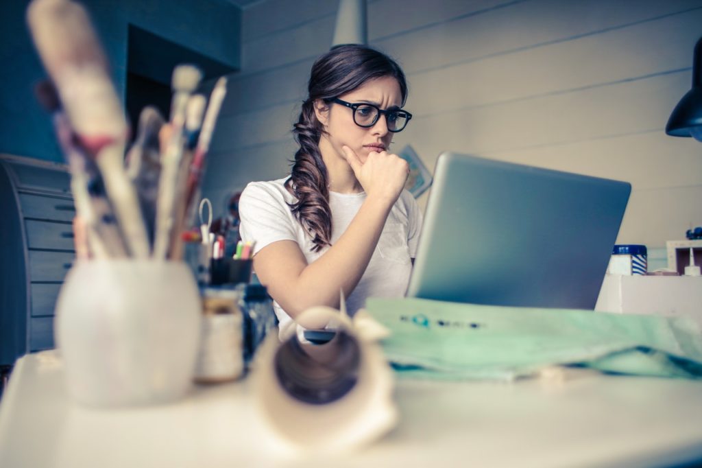 woman doing research