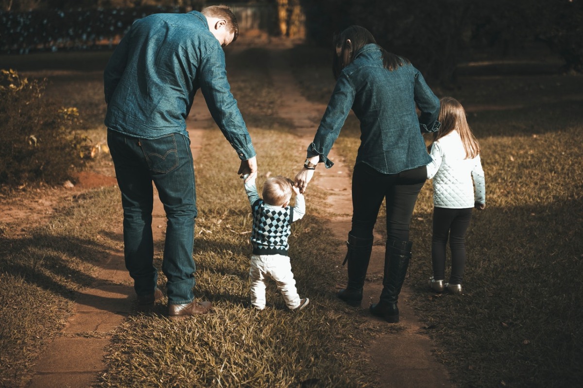 family walking