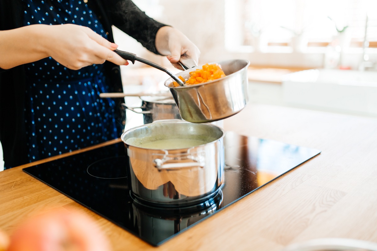 person cooking at home