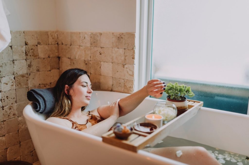 woman in a bathtub