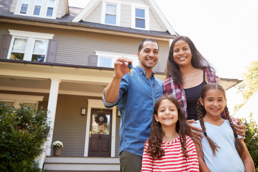 family with new home