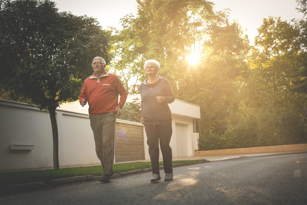 old people jogging