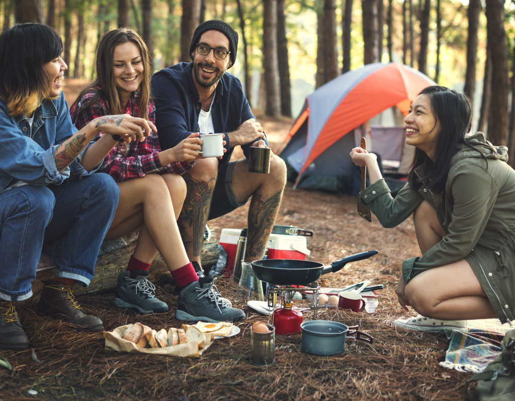 friends camping