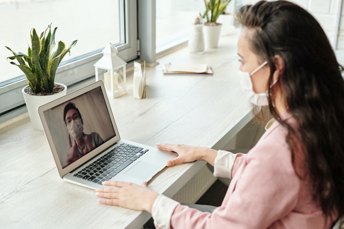 woman using a laptop