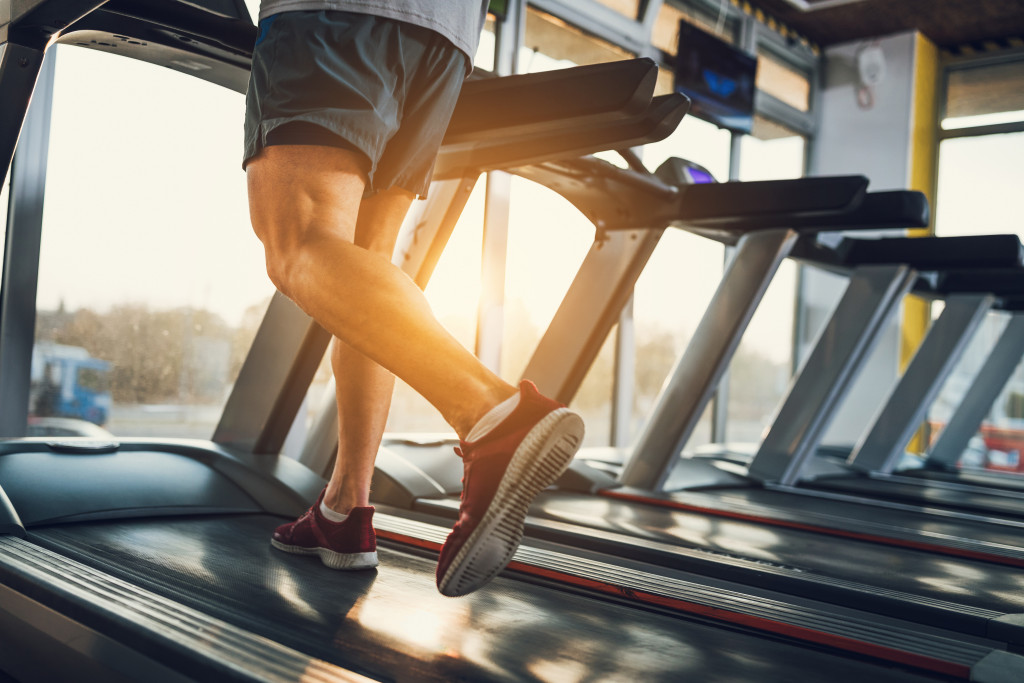 running on treadmill