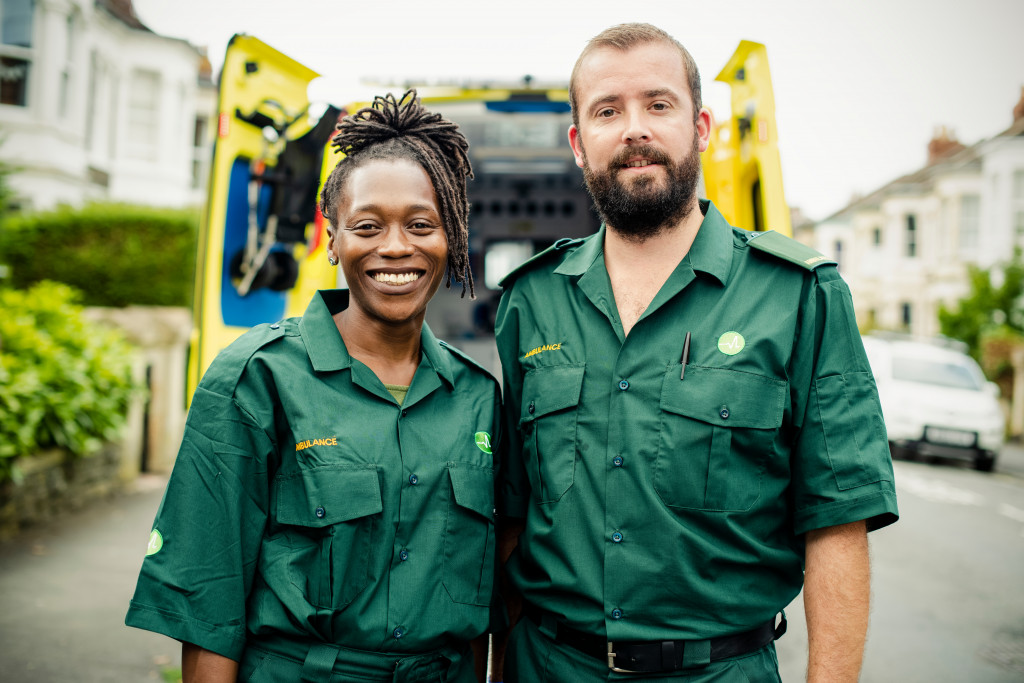 male and female firefighter