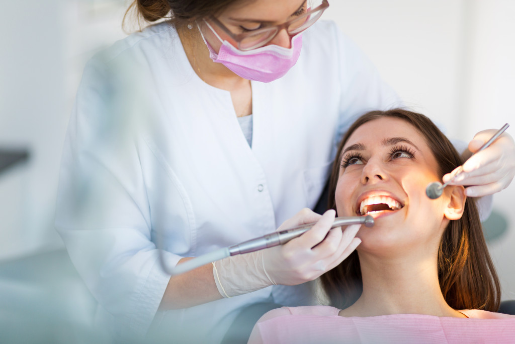 woman having a dental checkup