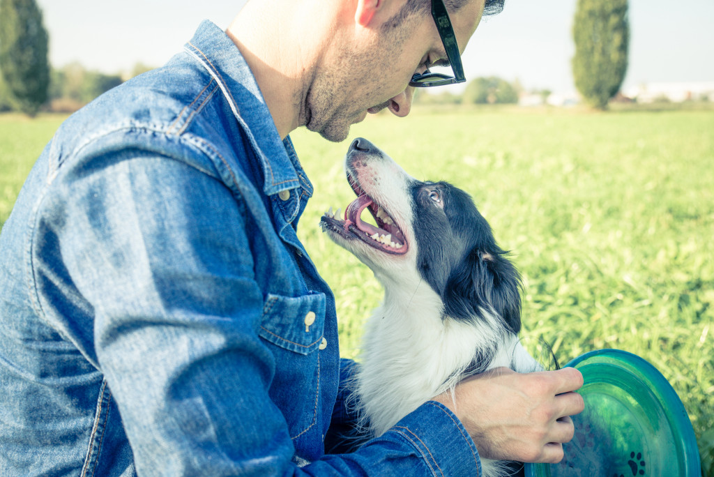 a guy with his pet