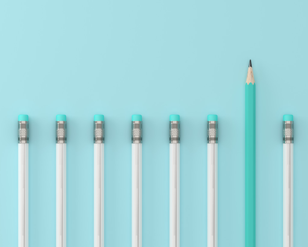pencils lined up