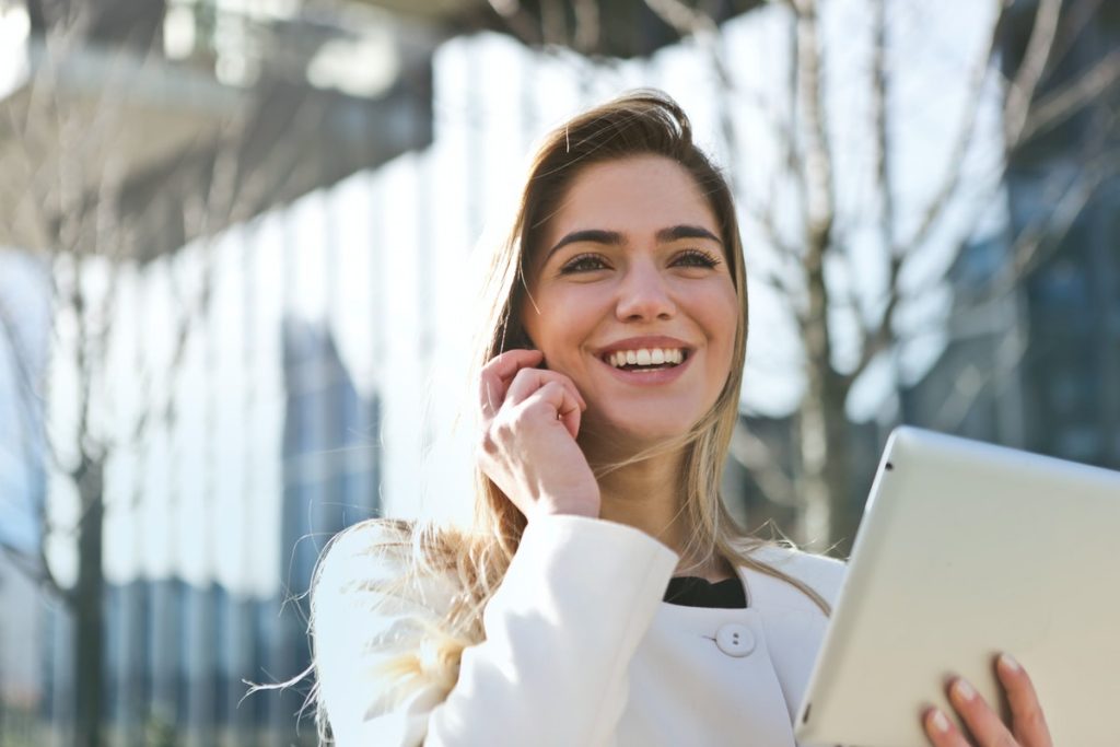 woman smiling