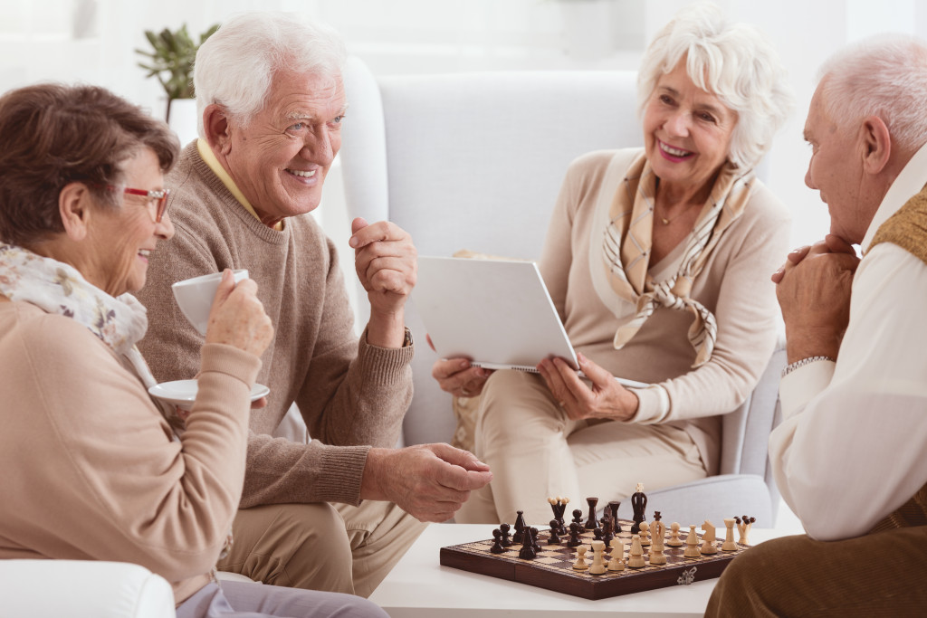 Old People Playing Chess Together