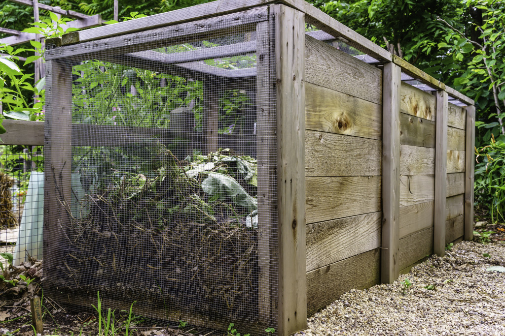 A compost bin at home